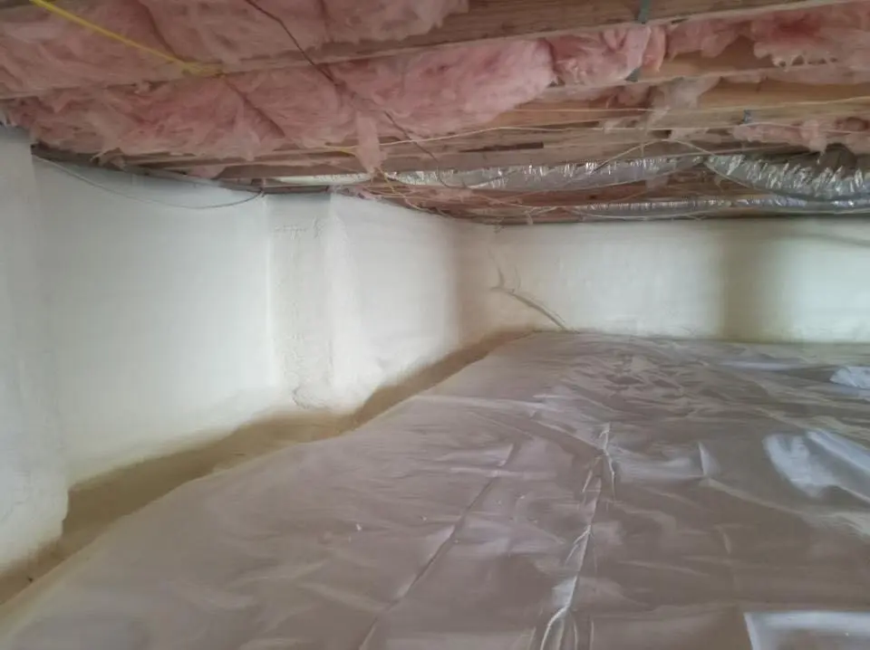 Crawl space encapsulation with closed-cell spray foam for Spray Foam Roofing in Wellington